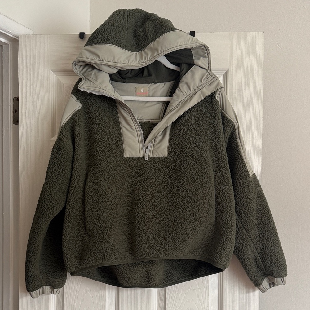 Free People Movement Olive Green Fleece Jacket